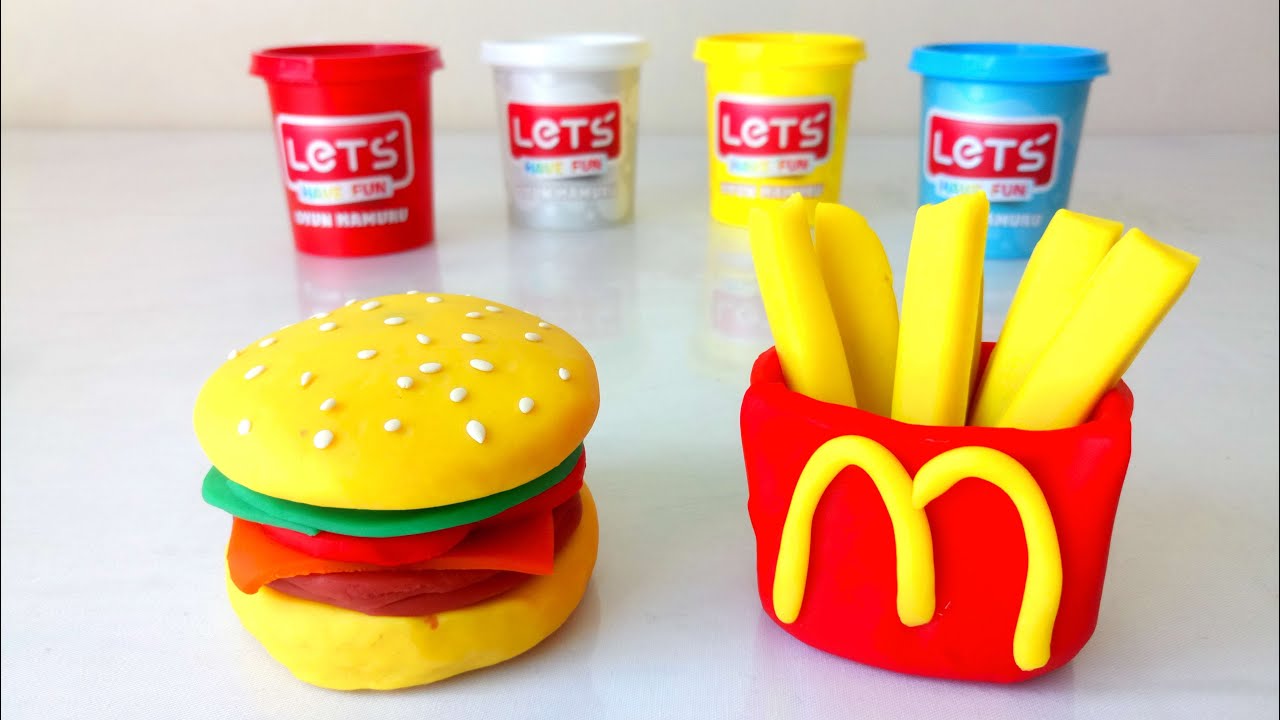 Oyun Hamurundan Hamburger Ve Patates Kızartması Yapıyoruz 🍔 Çocuklar İçin Videolar 🍟