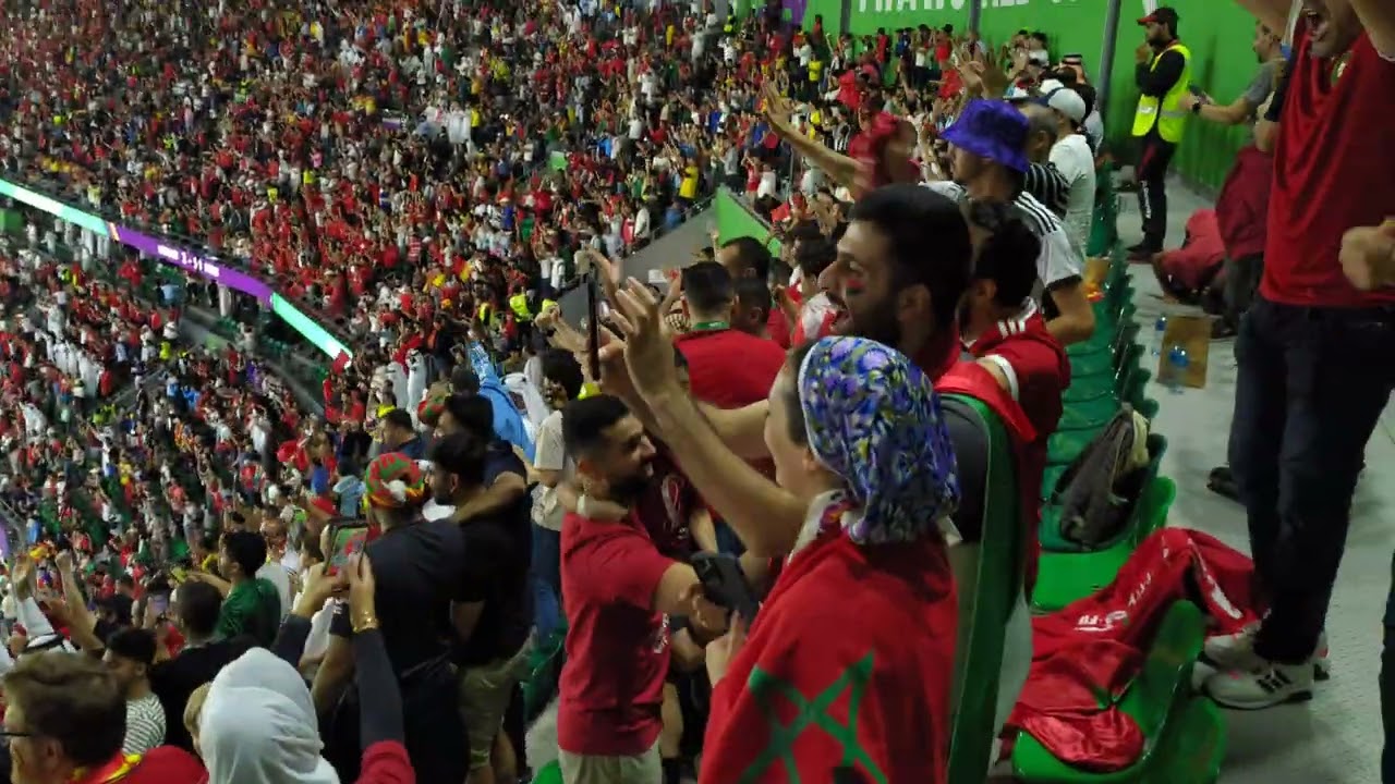 Morocco vs Spain penalty shootout live from stadium with audience reaction #fifa #fifa22 #football