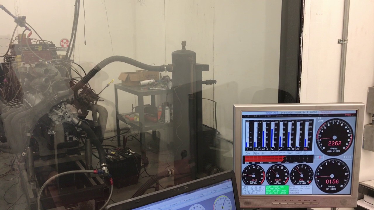 Ford 347 with GT40 heads and mild cam built for torque engine dyno