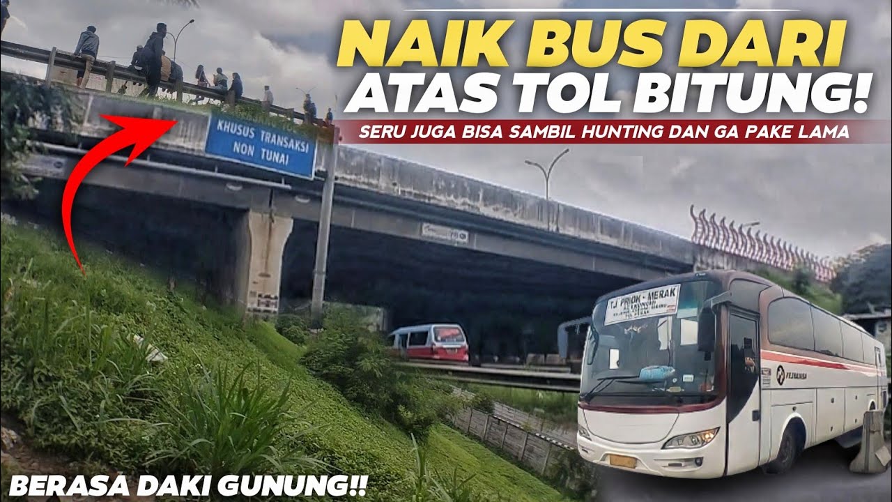 BAYAR 2000 NAIK KE ATAS TOL!! CARA MUDAH NAIK BUS DARI ATAS TOL BITUNG NGGAK PAKE LAMA NUNGGU BUSNYA