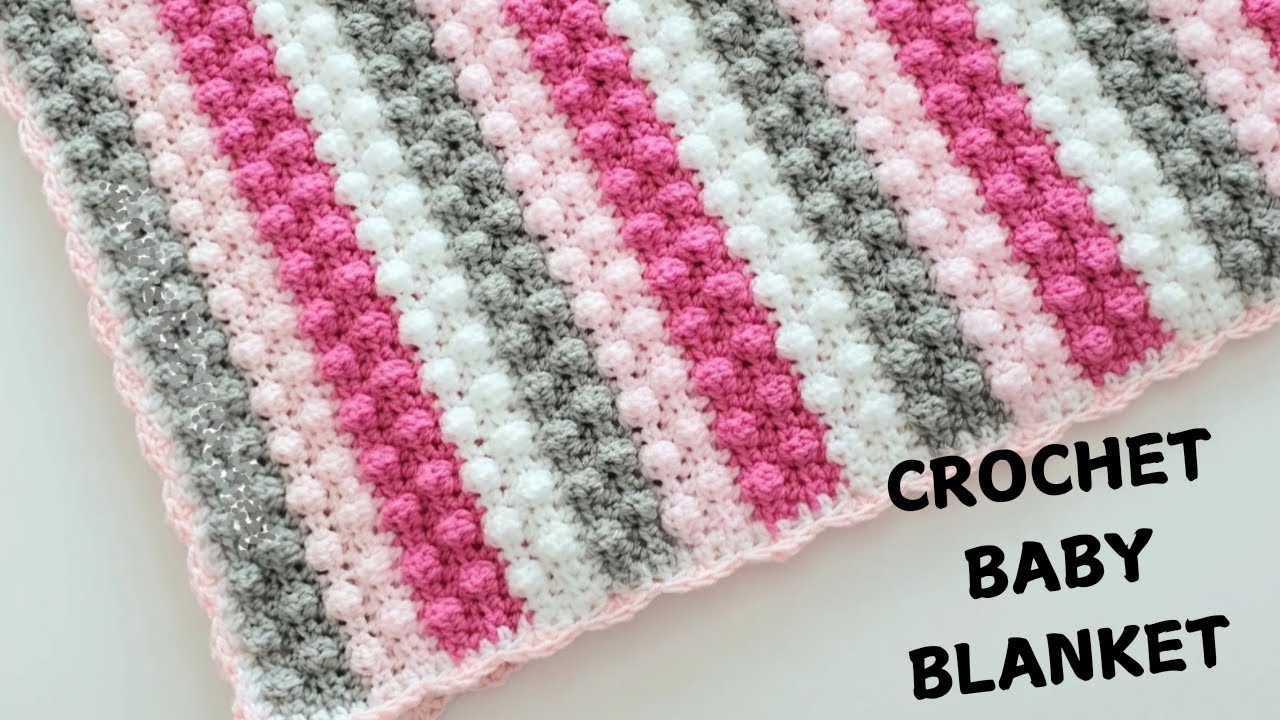 Beautiful and easy baby blanket, bobble stitch