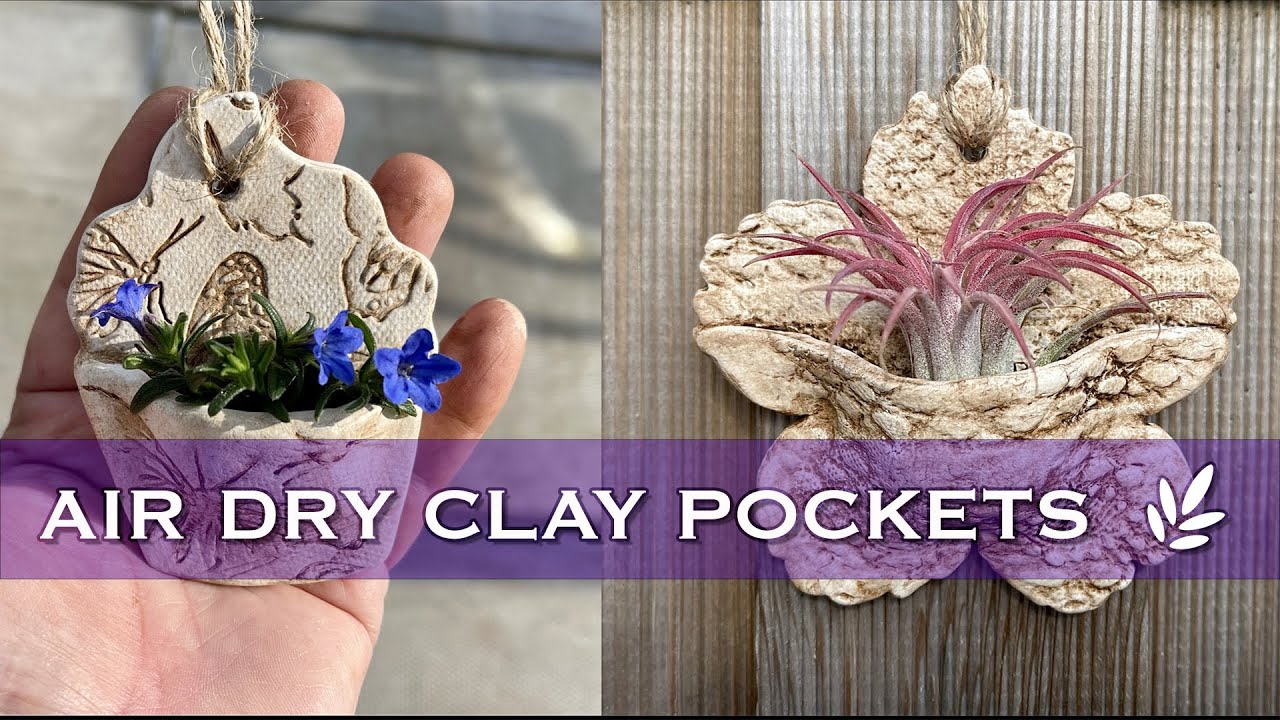 Air Dry Clay Pockets | Home Decor | Stoneware Clay | Air Plant | Wall Decor | Without Kiln Firing