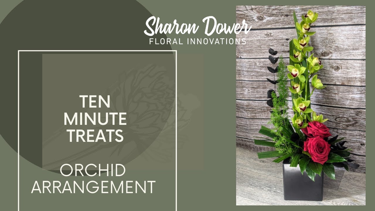 How to create a simple flower arrangement using a single Orchid stem