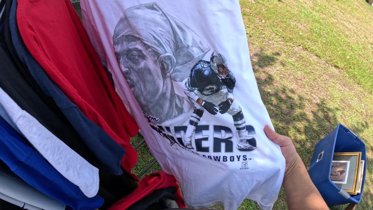 Garage Sale Haul Of Vintage Football NFL Shirts, Jerseys, Hats and more.