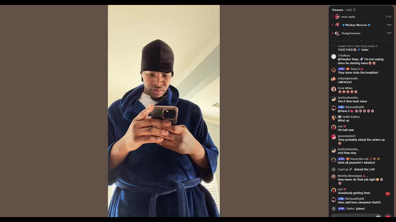 Cashy on live  with his boyfriend