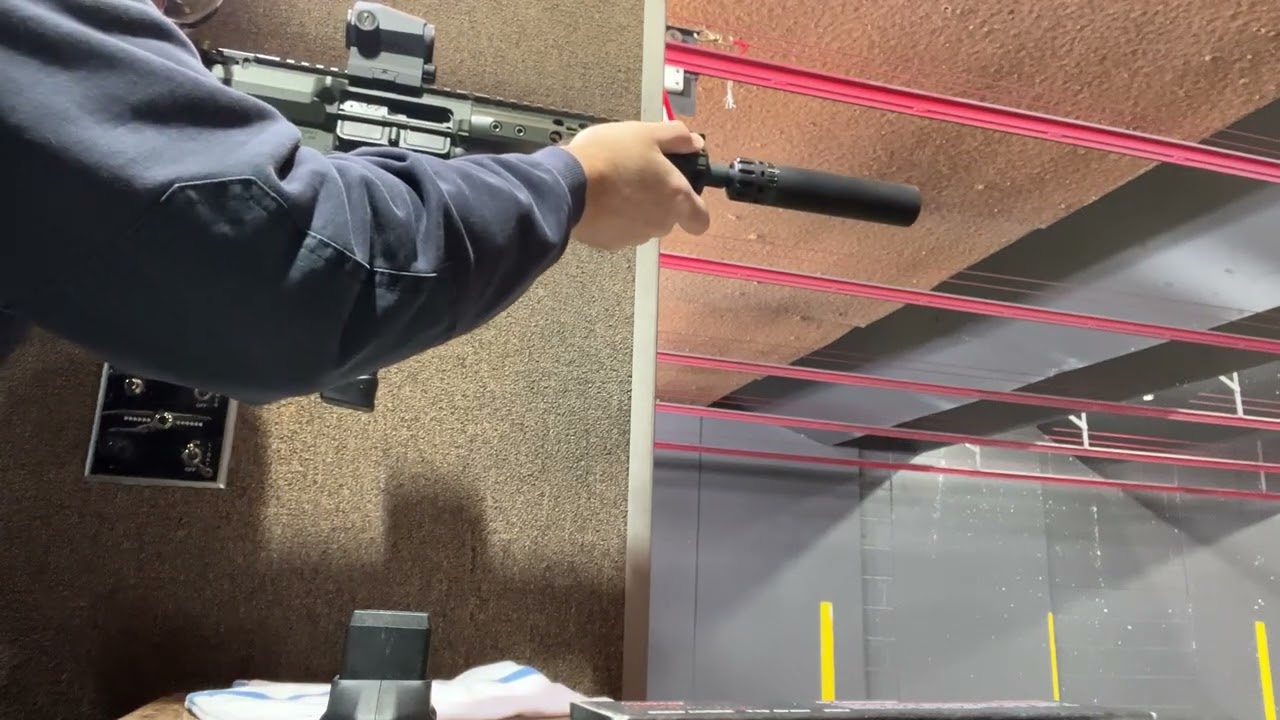Wilson Combat AR9 with mini Kabuto suppressed