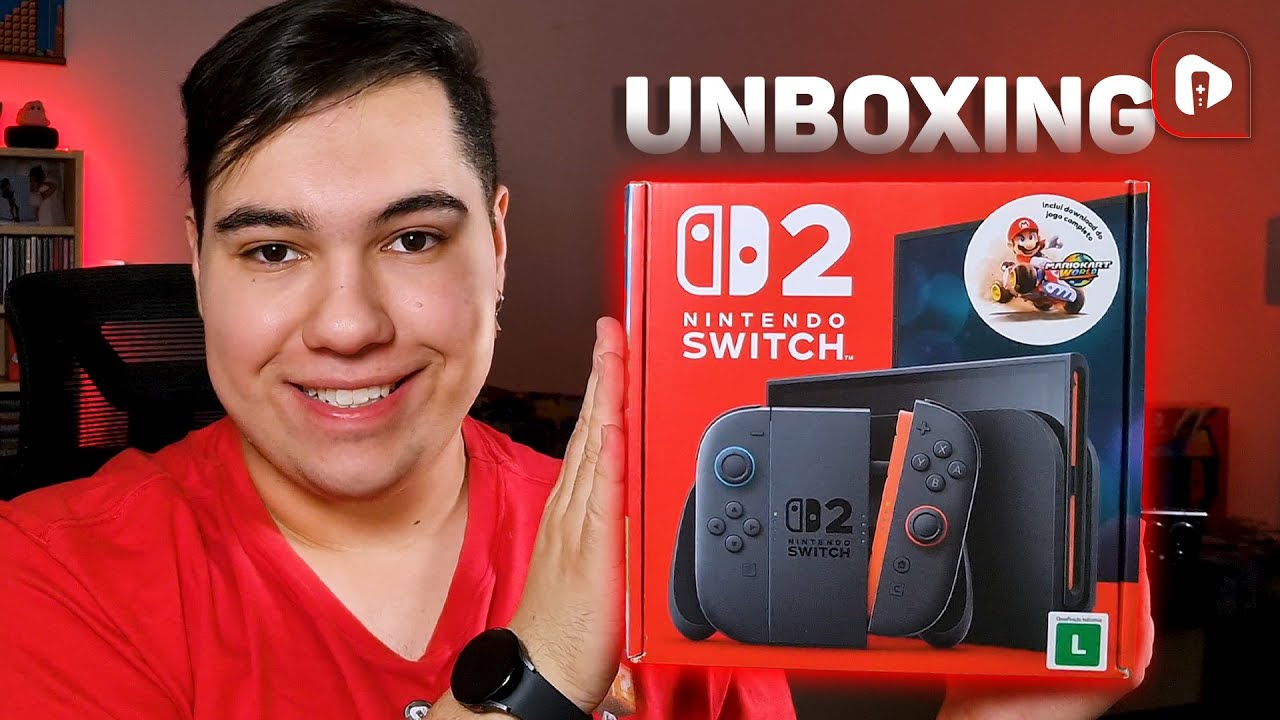 UNBOXING DO NINTENDO SWITCH 2 + MARIO KART WORLD!