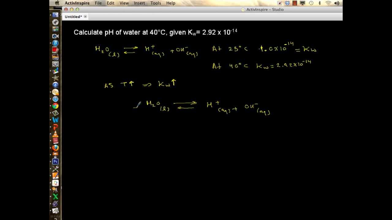 Autoionization of water