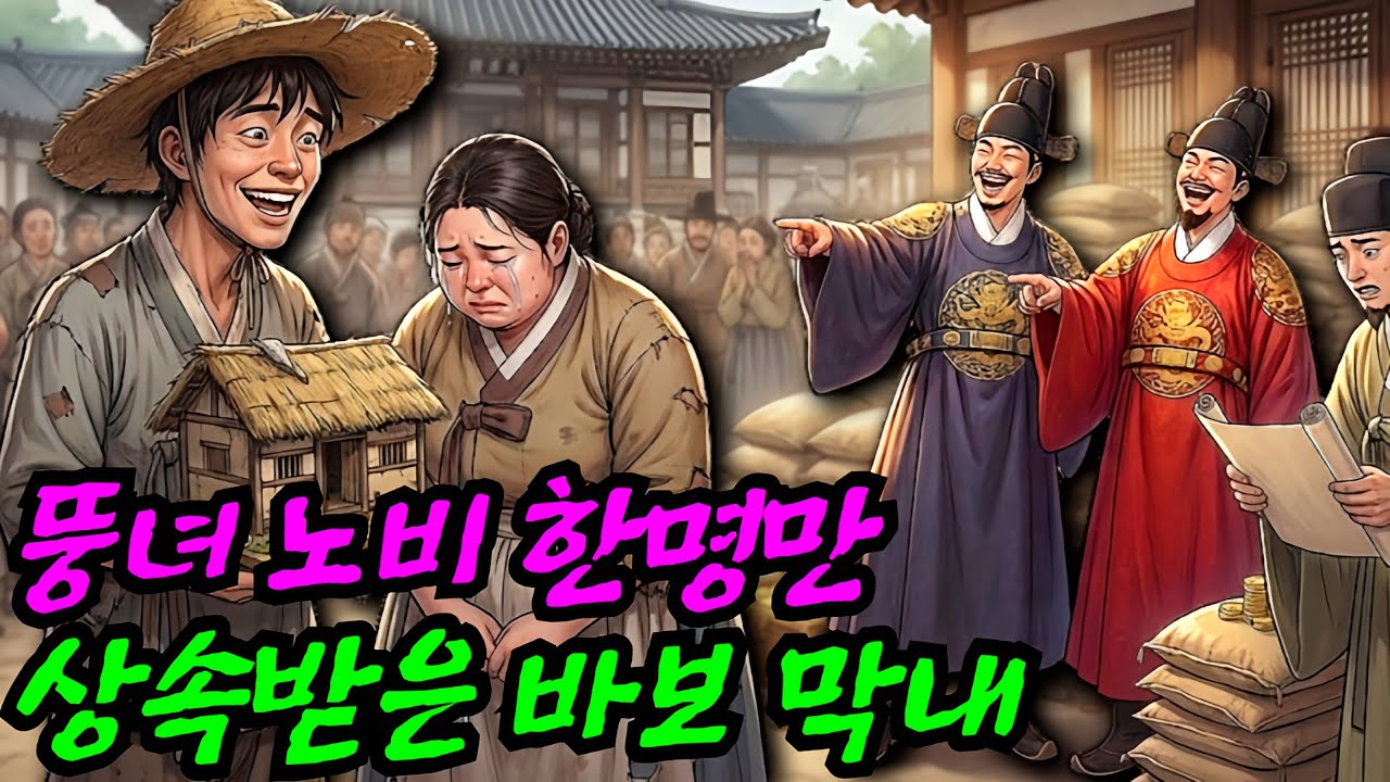 [기묘한 야담 44화] 뚱녀 노비 1명만 상속받은 바보 막내가 정경부인 남편이 된 사연 #잠잘때듣는이야기 #옛날이야기 #민담