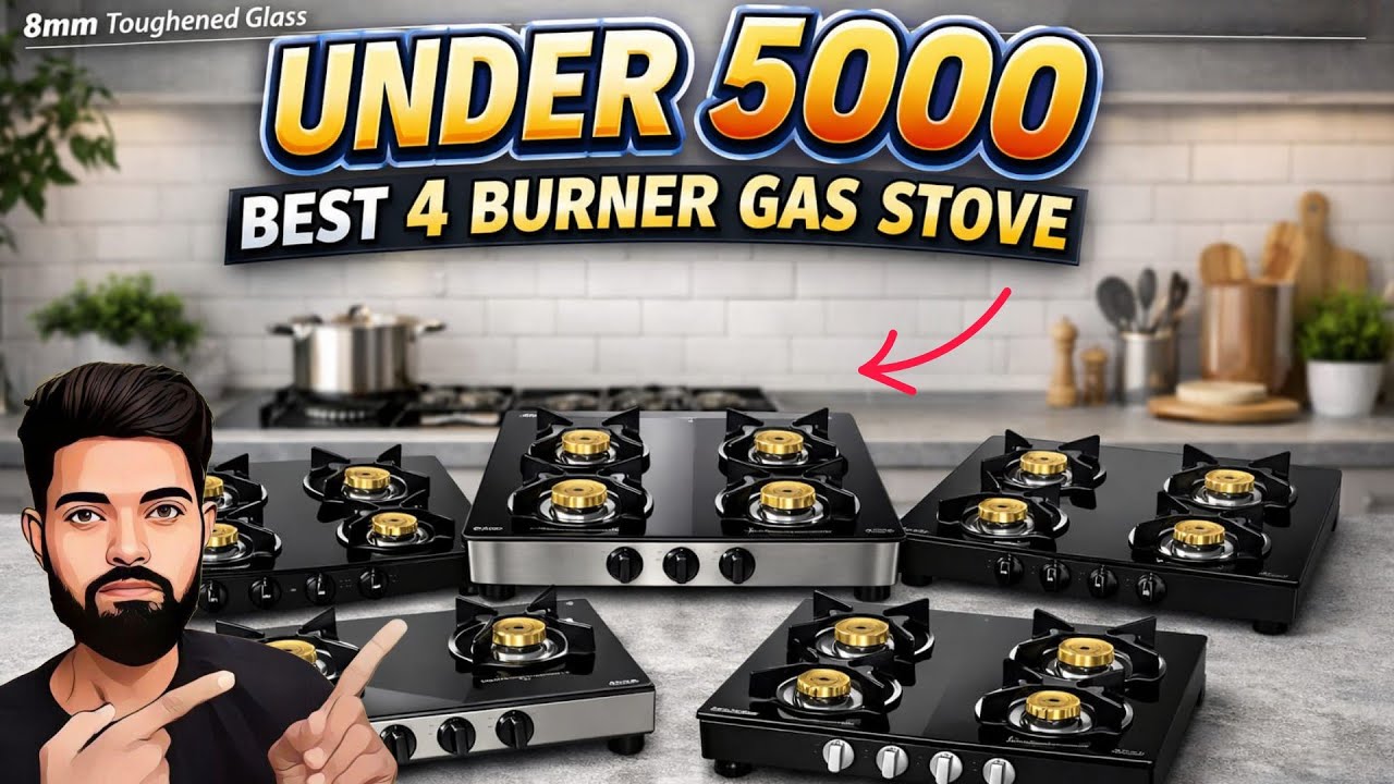 Best 4 burner gas stove under 5000 | best 4 burner gas stove in india 2026 | best gas stove 4 burner