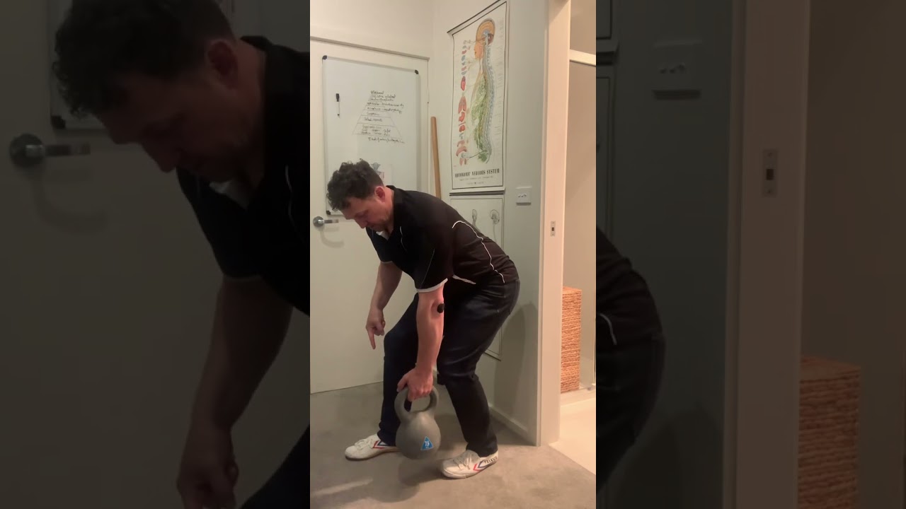 PRI: Standing hinge to open the internal rotation ROM in hip: Same side to leg back version.