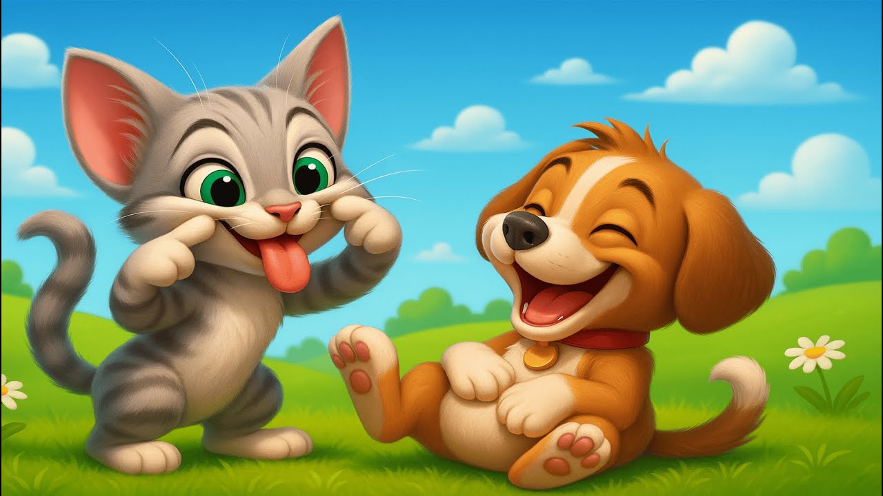 Pisica și Cățelul se Distrează–😝👉Ce Au Mai Făcut Azi - Desene Animate si Cântece de la | RILU KIDS
