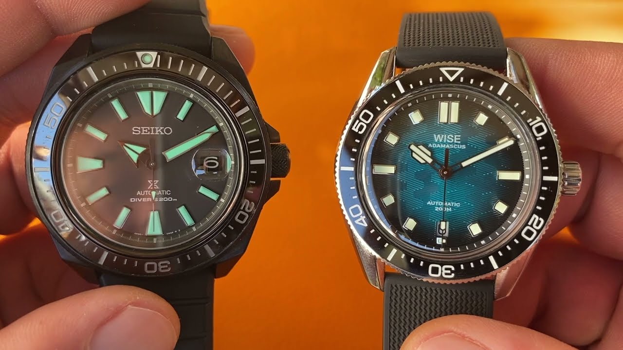 Divers battle | Seiko SRPH97K1 Black King Samurai vs Wise Adamascus AD8