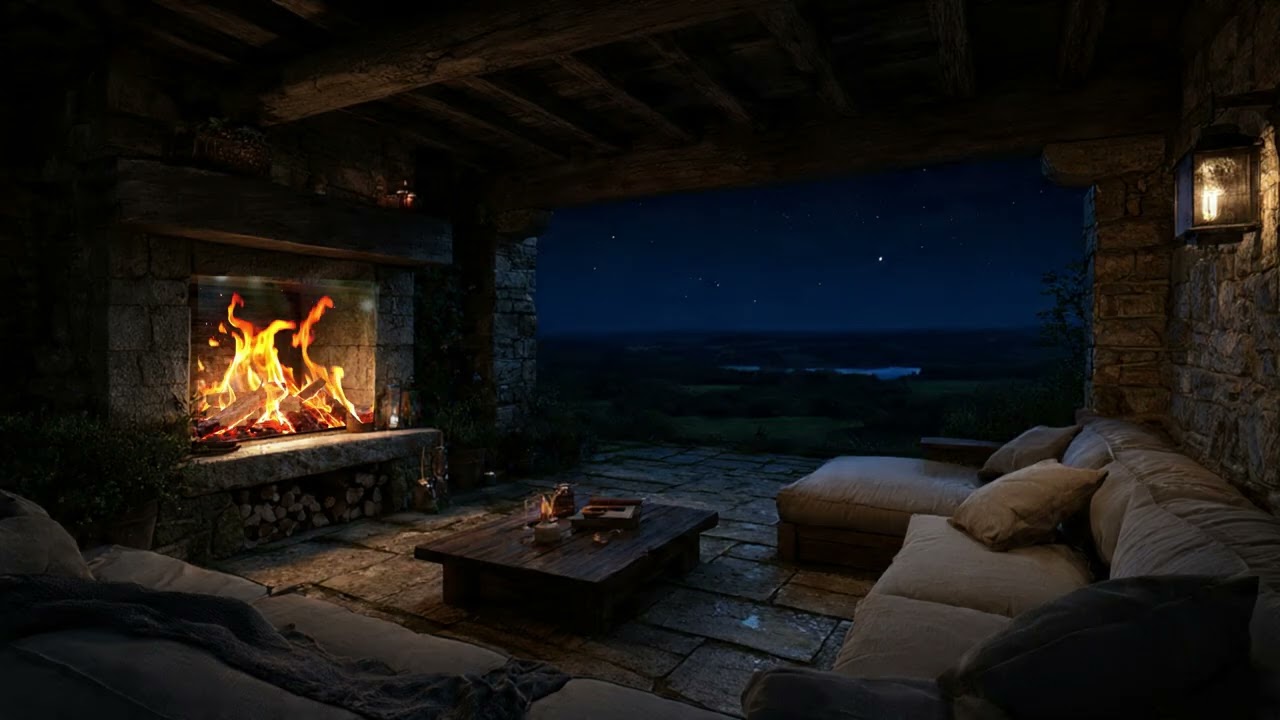 Cozy Cabin Fireplace Ambience 🔥 Soothing Sounds for Work, Study & Calm Focus