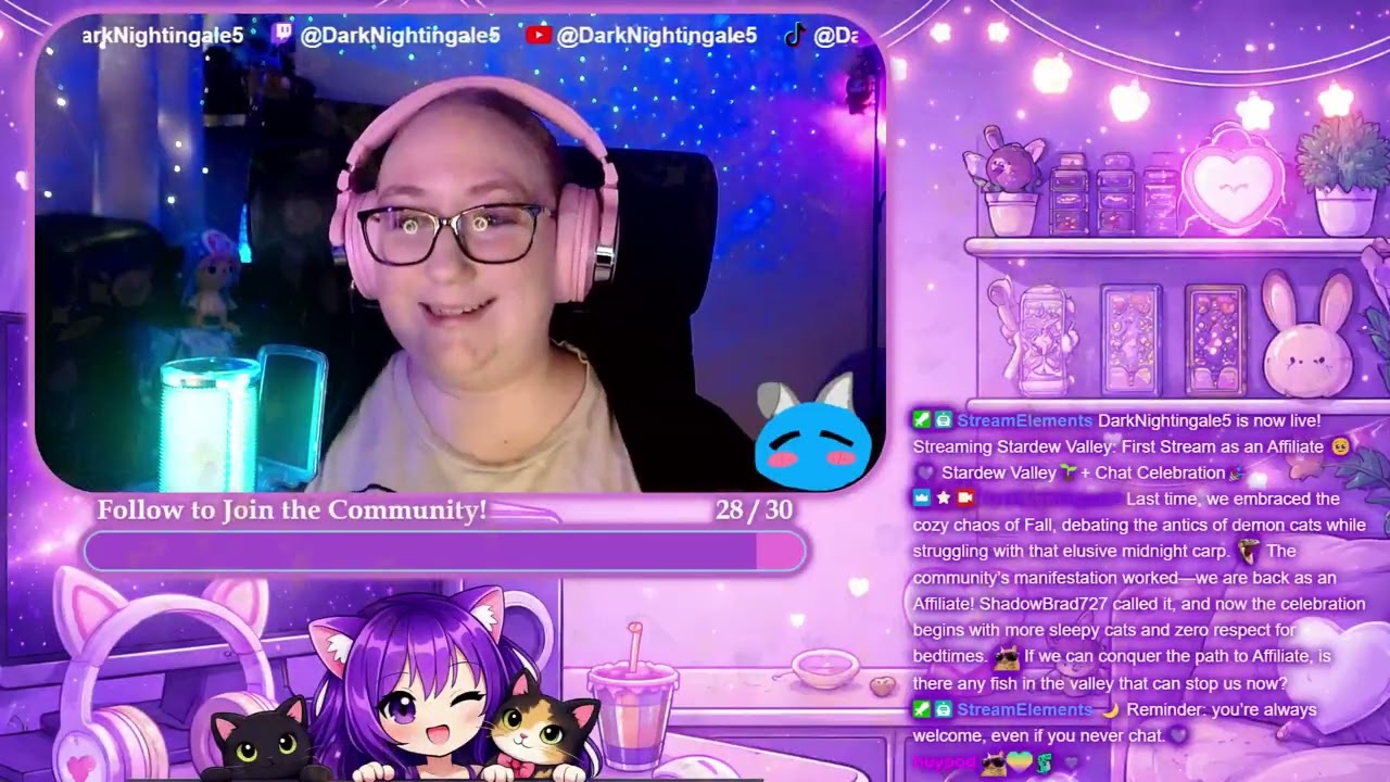 First Stream as an Affiliate 🥹💜 Stardew Valley🌱+ Chat Celebration🎉