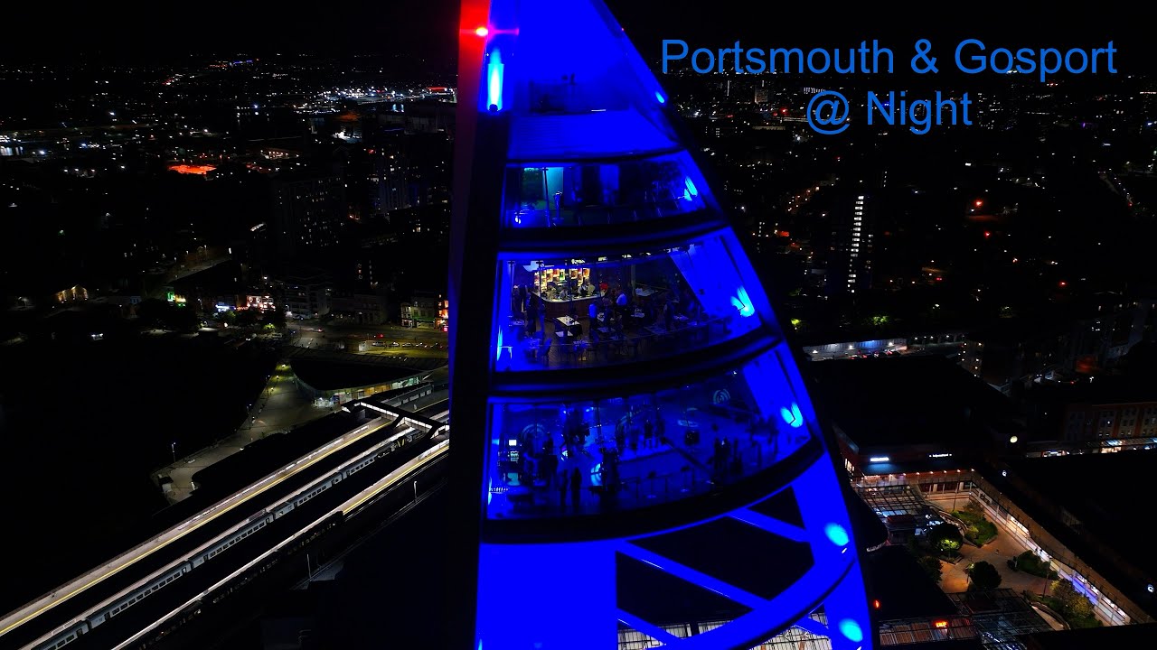 DJI Mavic 3 PRO - Freewell LPR Filter Test - Nightmode - Portsmouth & Gosport at Night