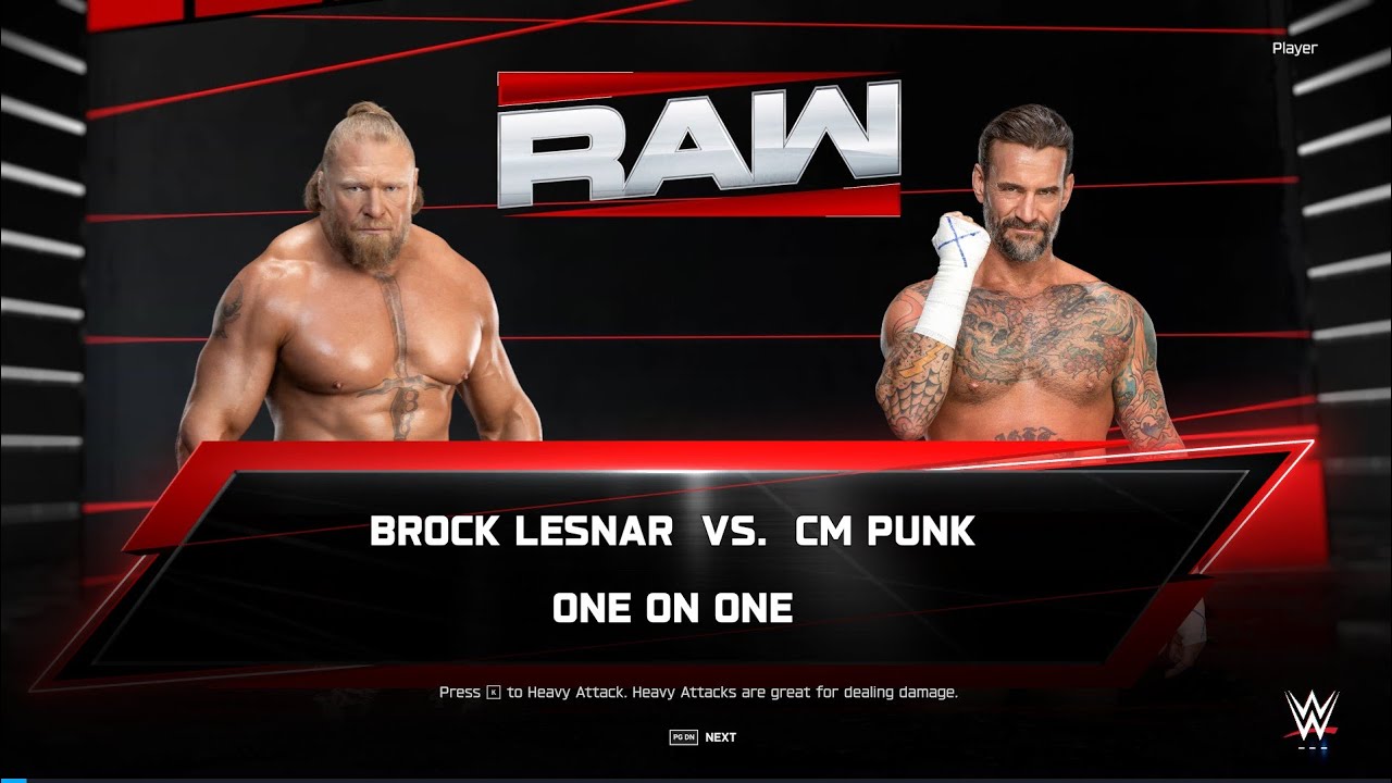 WWE 2K25 Brock Lesnar vs CM Punk Match 