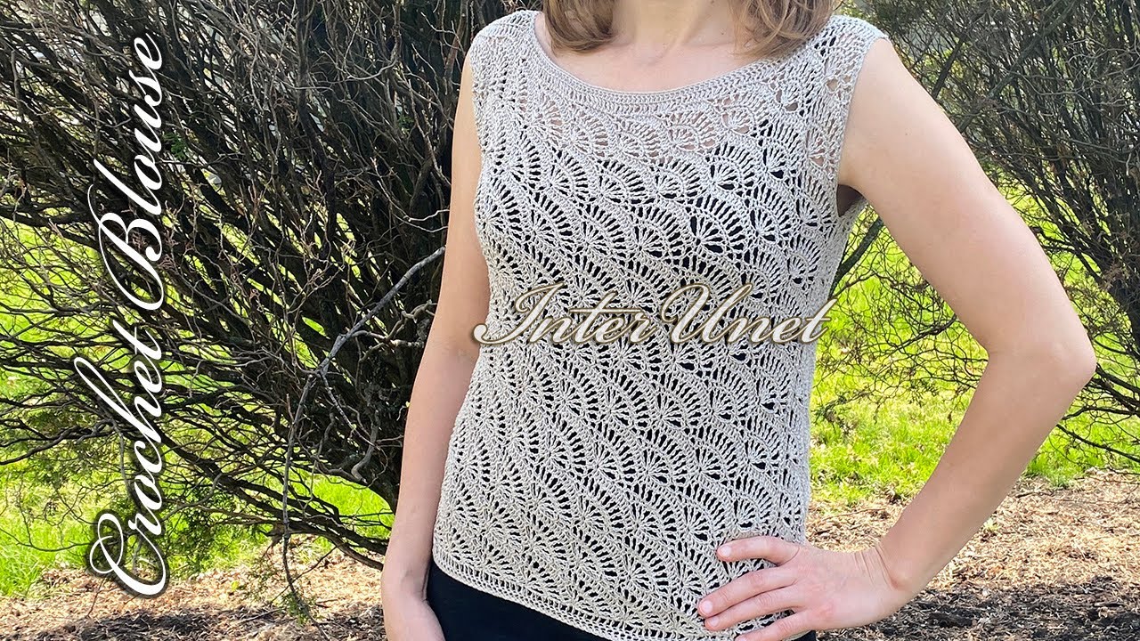 Blouse crochet pattern - shell pattern summer top