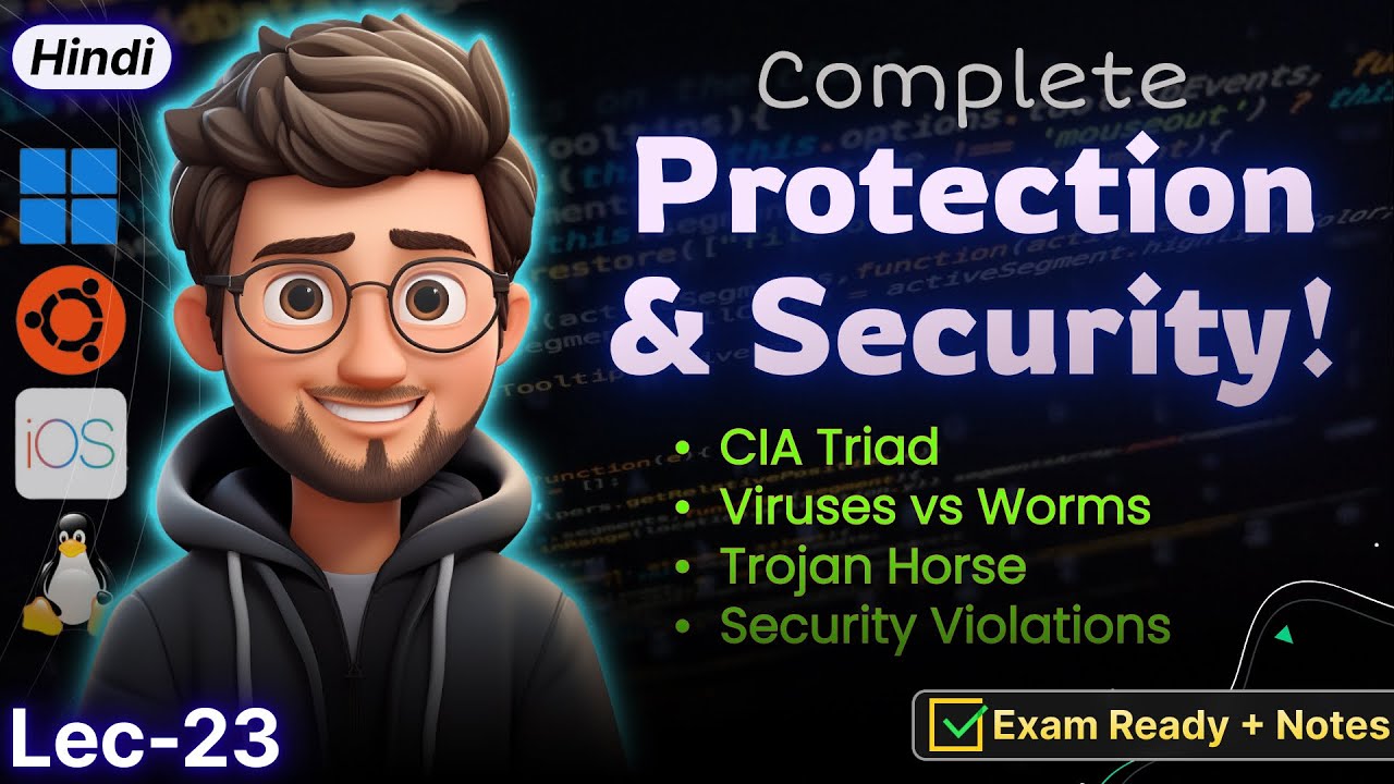 Protection and Security in Operating System | CIA Triad, Virus, Worm & Trojan Horse | GATE/UGC NET
