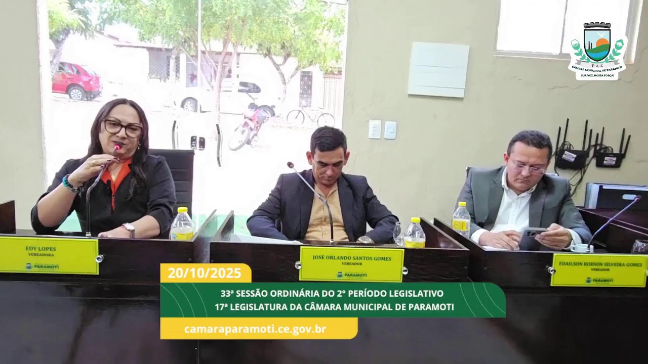 33ª SESSÃO ORDINÁRIA DO 2º PERÍODO LEGISLATIVO DE 2025