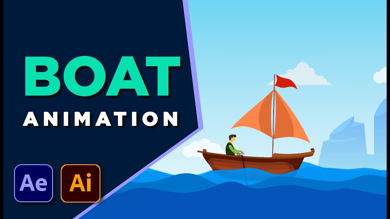How to create Boat Animation with After Effects | wave animation in after effect
