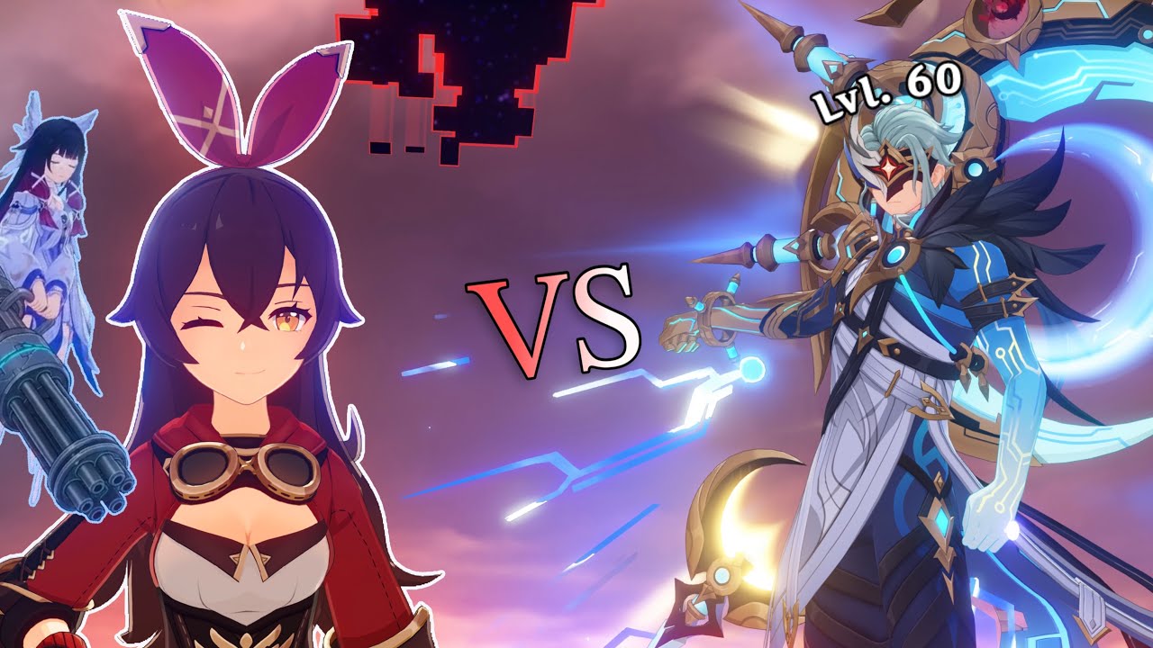 Machine Gun Amber vs Dottore Boss - Genshin Impact 