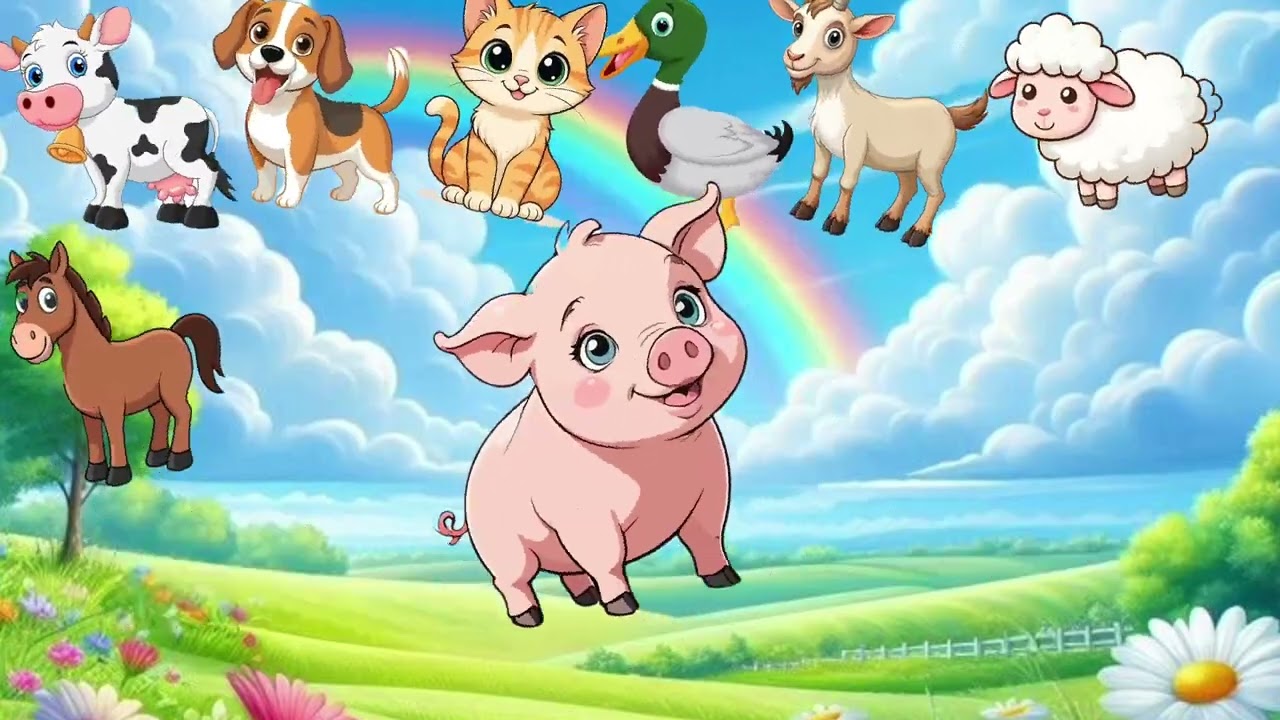 Animal sound song🫧|for toddlers and preschoolers🐖|funny and learning happily
