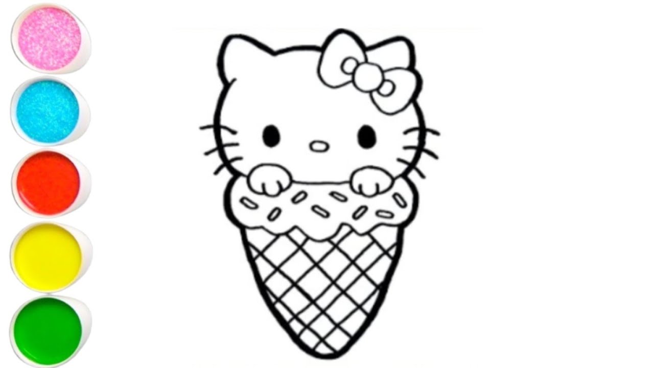 Hello kitty drawing painting and coloring for kids and toddler's 