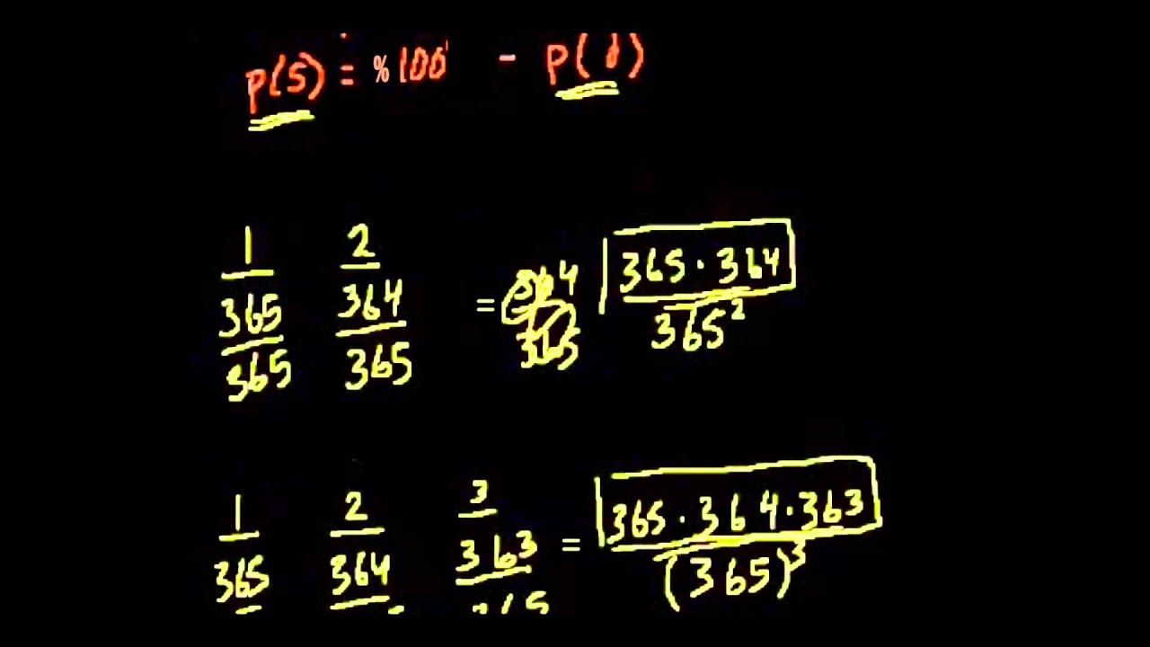 Doğum Günü Olasılık Problemi (İstatistik ve Olasılık) (Kalkülüs)