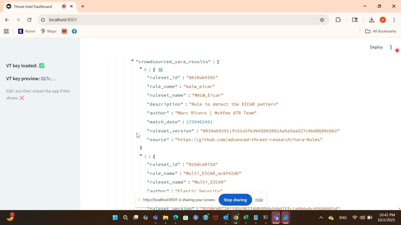 Cybersecurity Project Demo: Threat Intel Dashboard (Python/Streamlit)
