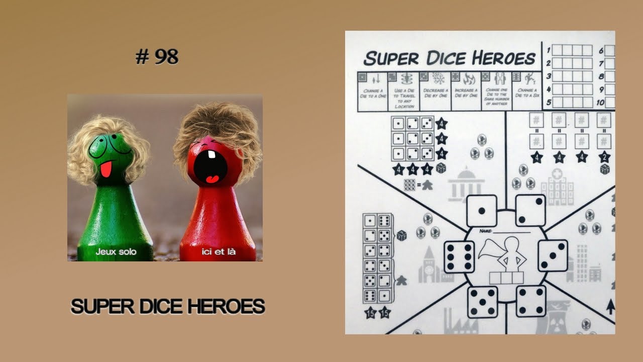 SUPER DICE HEROES - #98 – Jeu de dés – Jeu solo print and play