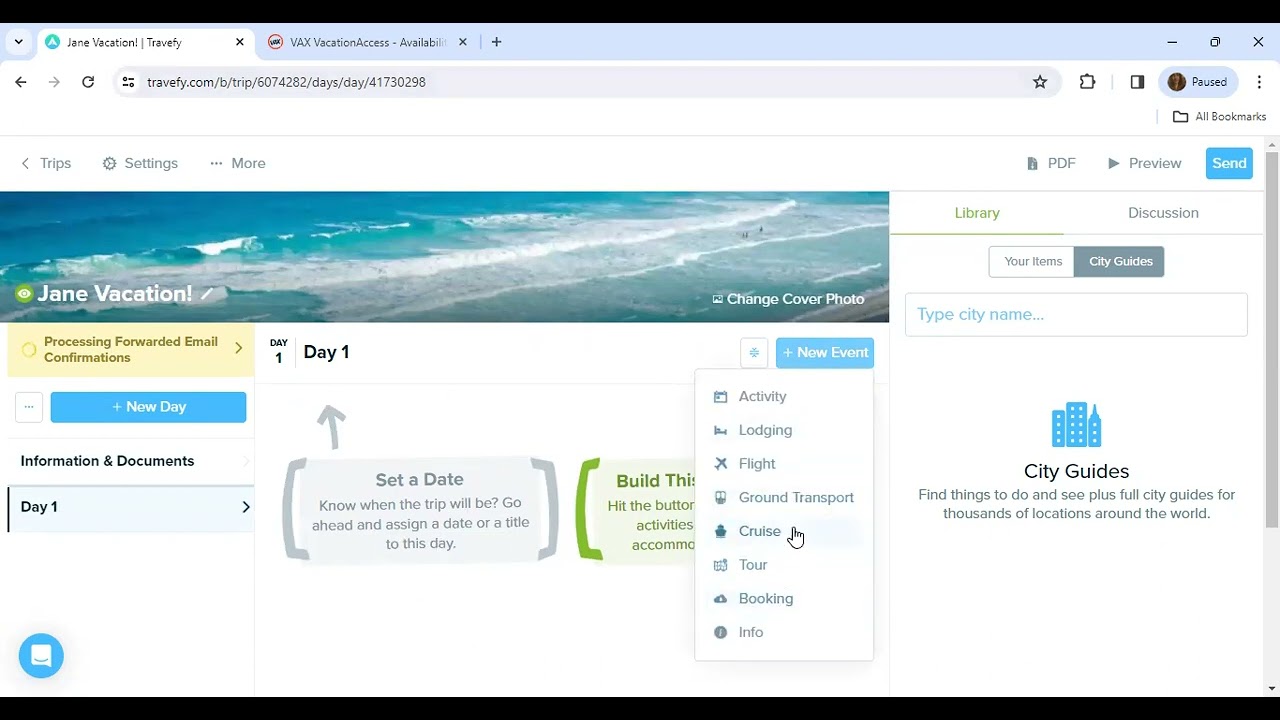 Travefy - How to Import a Trip Directly From Your Supplier!