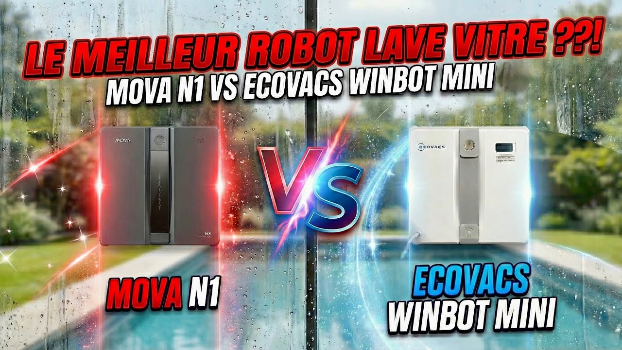 LE MEILLEUR ROBOT LAVE VITRE ??! MOVA N1 VS ECOVACS WINBOT MINI ✔️