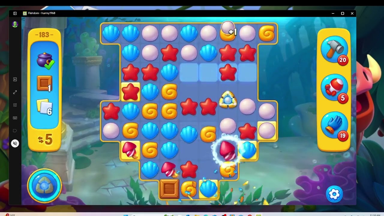 Fishdom Level 183 Pirate Aquarium | Audio Talkthrough Walkthrough | F2P Tips & Strategy Guide