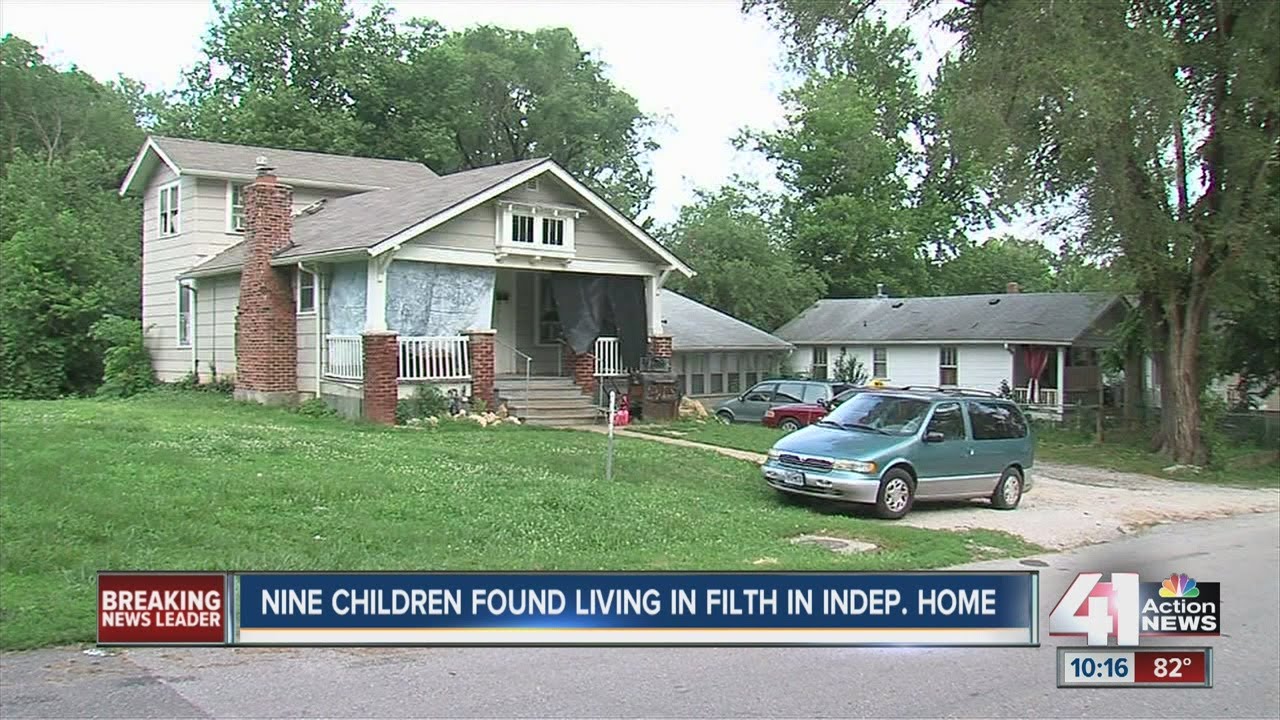 Three adults charged after nine children found living in filth and covered with bug bites