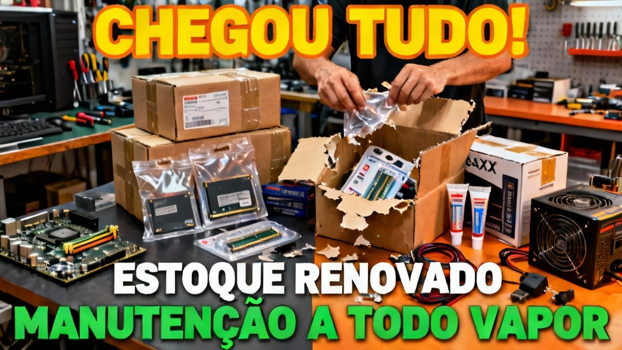 CHEGOU TUDO! 📦 Repondo o Estoque da Manutenção | Abrindo Peças e Insumos de Informática