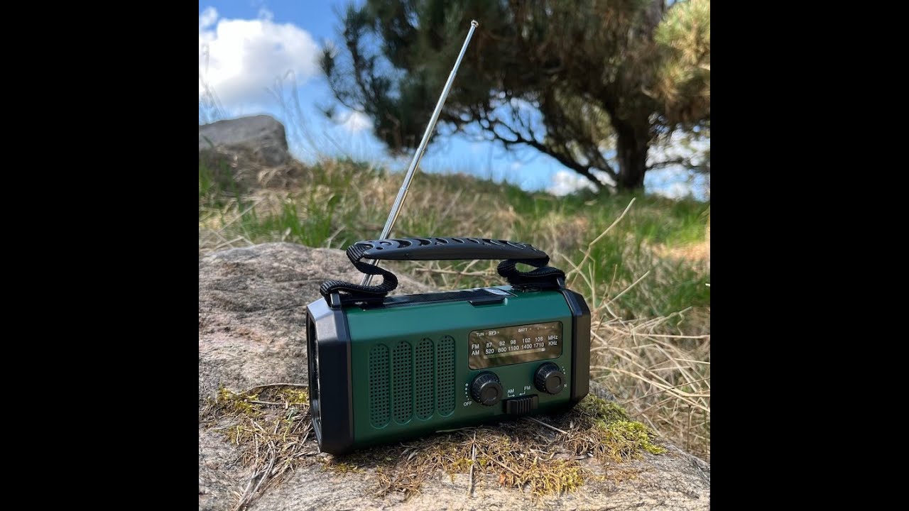 Nødradio - Med powerbank (10.000 mAh) - solcelle - AM/FM og lygte