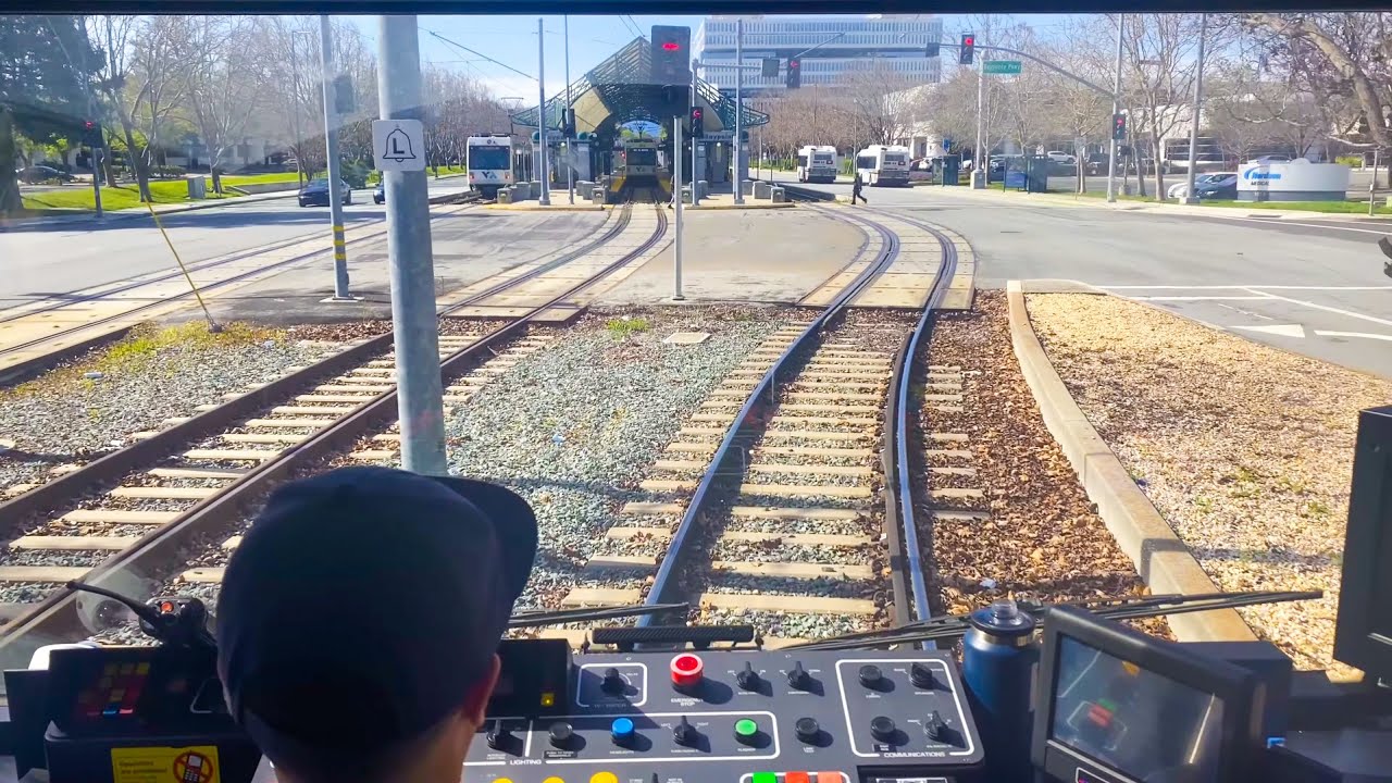 VTA Light Rail Orange Line Ride (Alum Rock - Mountain View) [CAB VIEW]