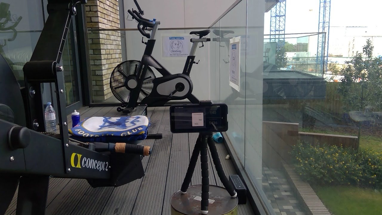 James Cracknell attempts to break British marathon record on rowing machine