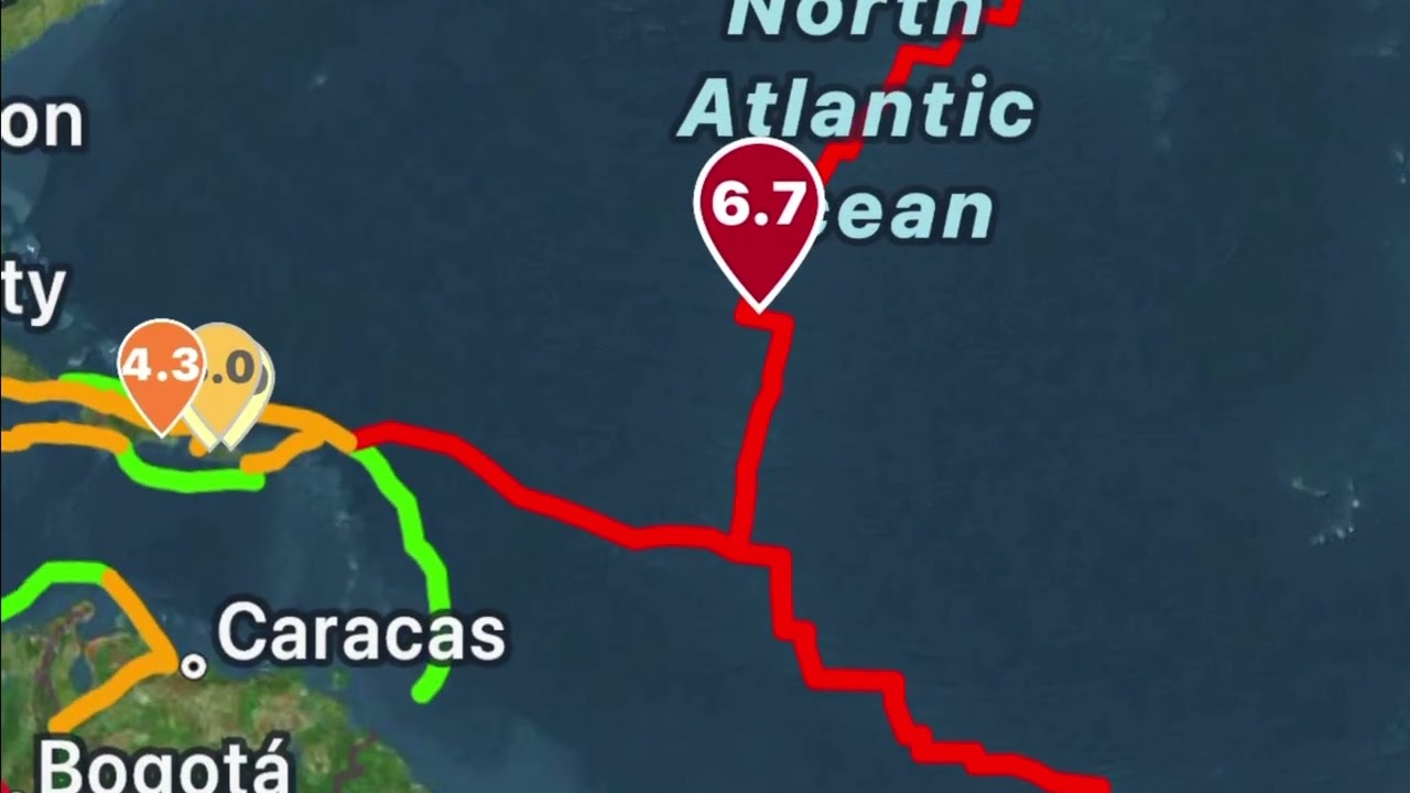 6.7 M Earthquake Atlantic Ocean/Tsunami Warning 