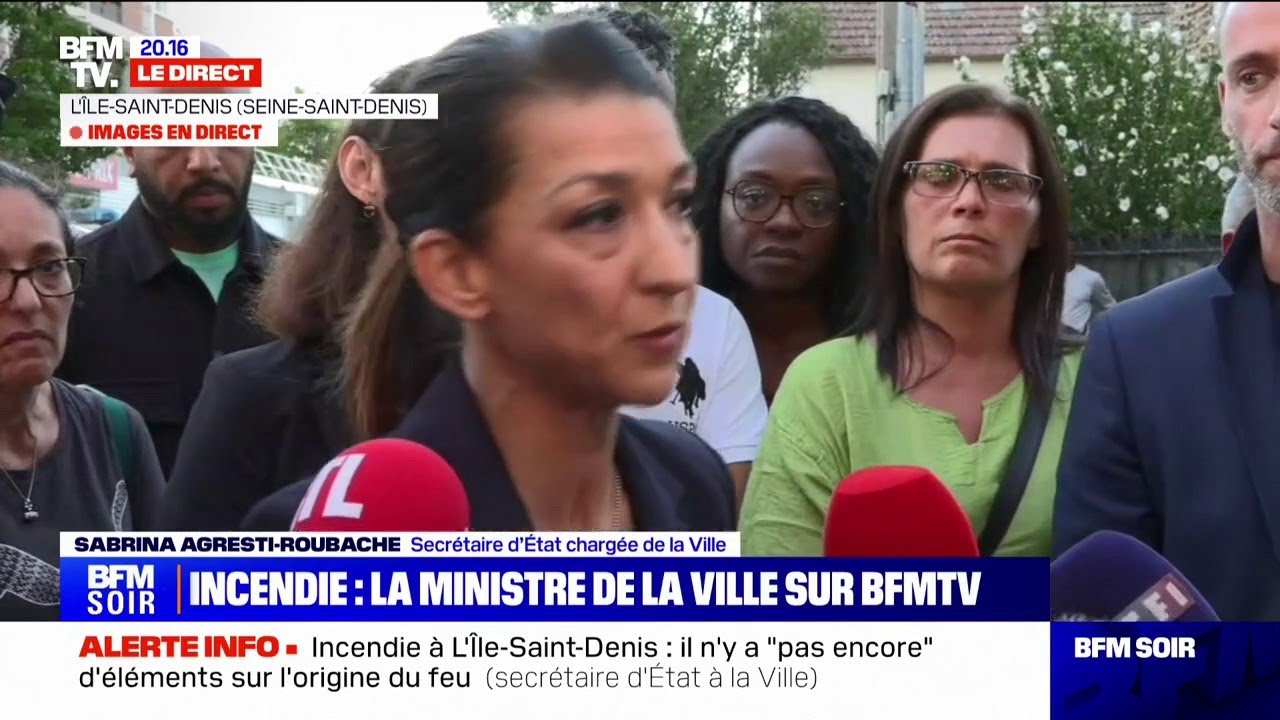 Incendie &agrave; l'Ile-Saint-Denis: Sabrina Agresti-Roubache se rend sur place
