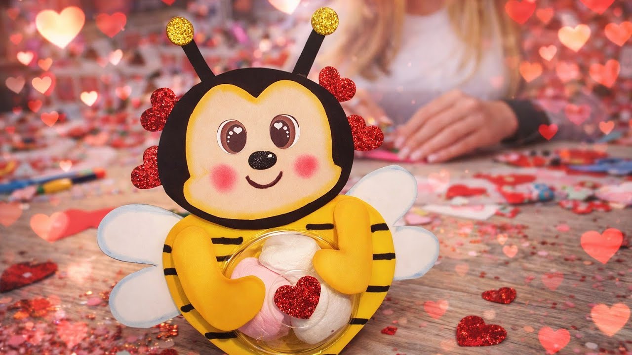 Dulcero de Abejita con Fomi 🍯 Idea Fácil y Económica | Manualidades de Primavera