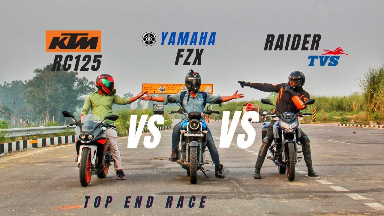 Tvs Raider Vs Ktm Rc125 bs6 Vs Yamaha FZX Tripple battle | Amazing Race | Ksc Vlogs