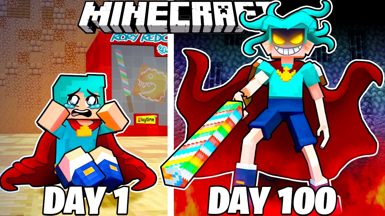 I Survived 100 Days as RORY REDCAPE in Minecraft!