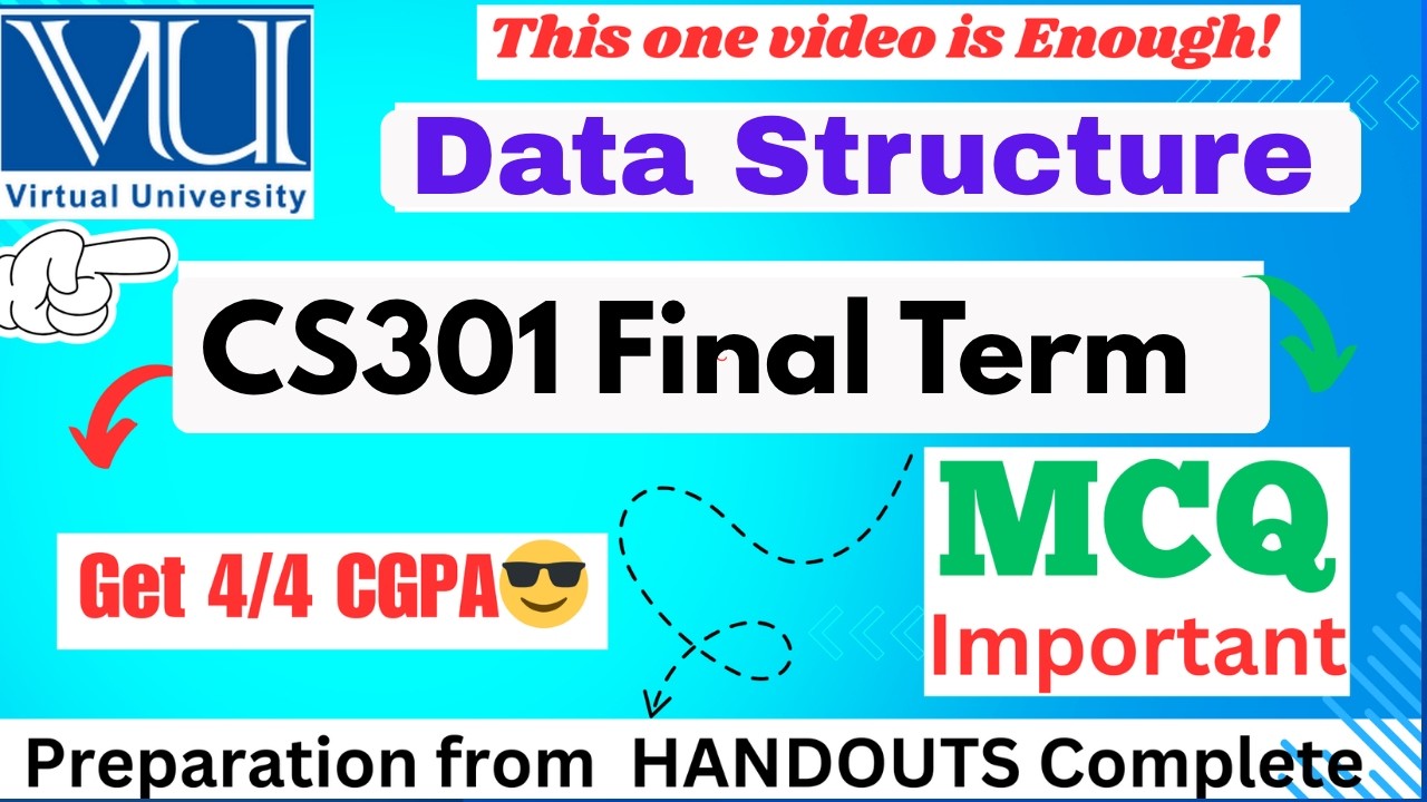 CS301 Final Term Preparation || cs301 final term most IMPORTANT & REPEATED MCQ ✅