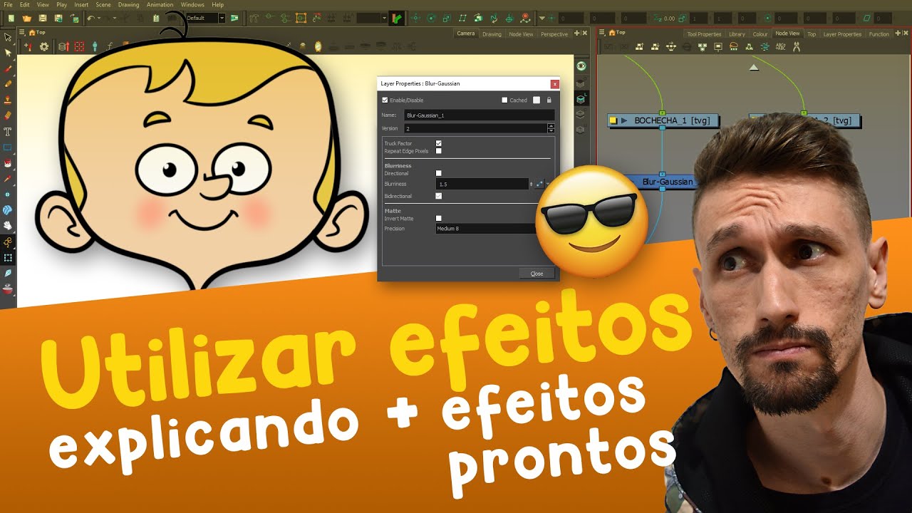 TOON BOOM HARMONY |  Como utilizar efeitos - NODES mais usadas + efeito de chuva pronto (partícula)