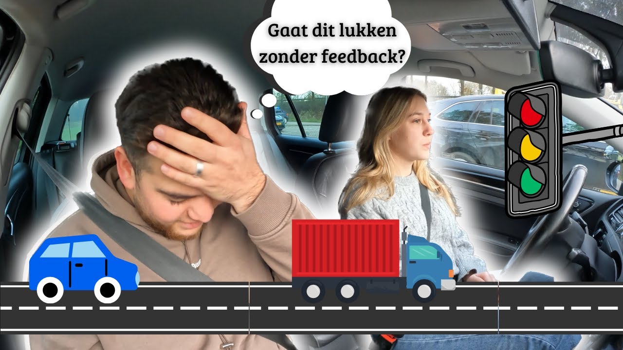 SPANNEND zonder FEEDBACK examenroute | gaat het haar lukken? (rijles)❌