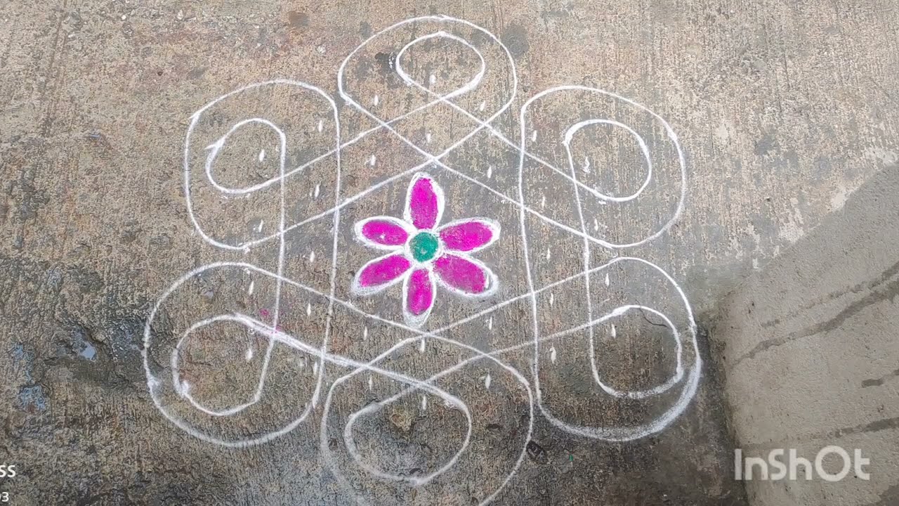 ಮನೆ ಮುಂದೆ ಸಿಂಪಲ್ ಆಗಿ ಹಾಕಿ ರಂಗೋಲಿ7×1🌺🌺🌺🌺 simple rangoli