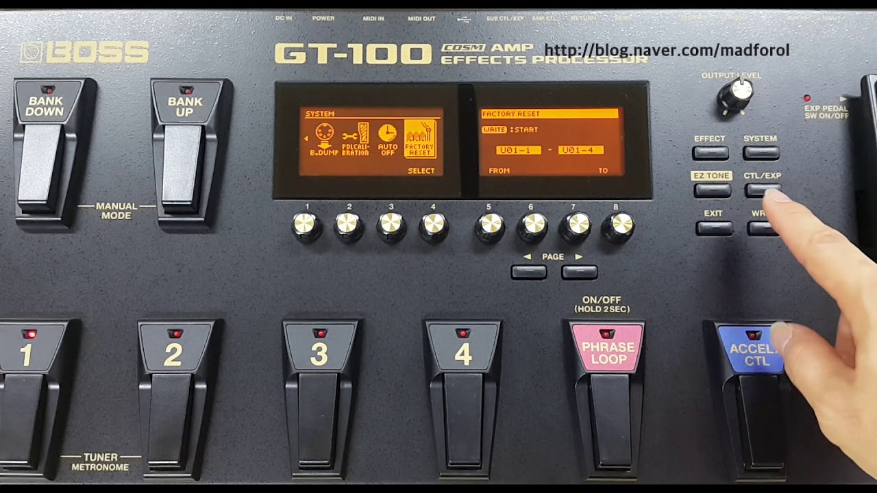 [How To Use]  Boss GT-100 #1 Factory Reset 공장 초기화