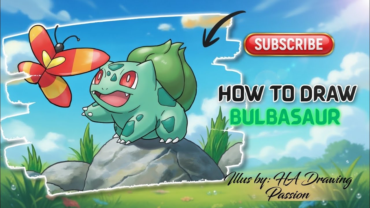 How to draw Bulbasaur | Pokemon artwork 
